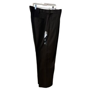 Savane Black Men's Pleated Tailored Dress Cuffed Preppy Pants Straight Leg 38x30